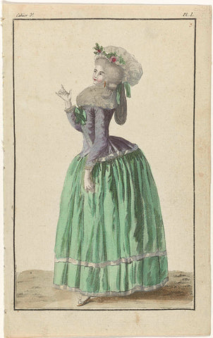 Cabinet des Modes ou les Modes Nouvelles, 3e Cahier, 15 December 1785, pl. I, A.B. Duhamel, 1785 Canvas Print