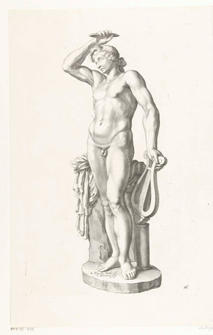 Apollo with lyre, Cornelis Bloemaert (II), c. 1636 Canvas Print