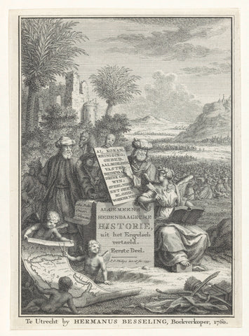 Allegorical depiction with Mohammed, Geschiedenis en Araben, Jan Caspar Philips, 1760 Canvas Print