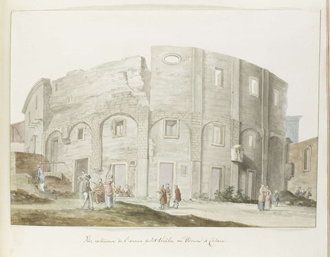 Exterior wall of old theatre of Catania, Louis Ducros, 1778 Canvas Print