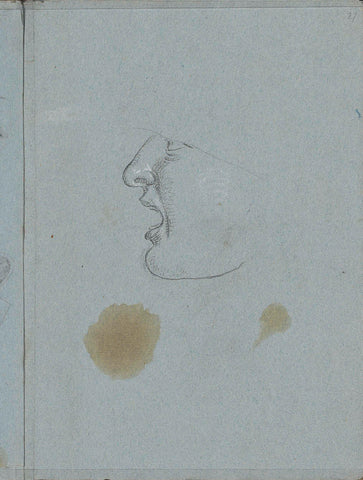 Side view of a head with open mouth, Lorenzo Baldissera Tiepolo (circle of), c. 1751 Canvas Print