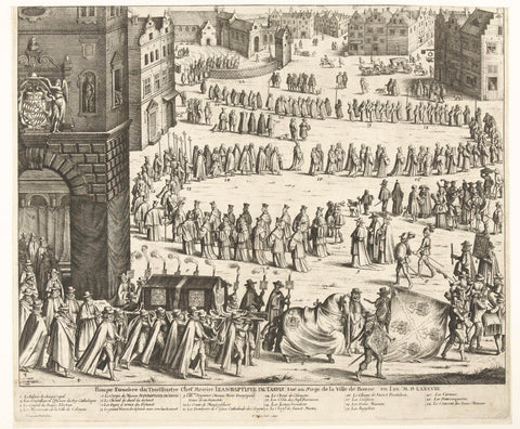 Funeral of Johann Baptista von Tassis in Cologne, 1588, Wenceslaus Hollar, 1645 Canvas Print