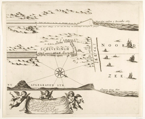 Map of the construction of the street road from The Hague to Scheveningen, 1664-1665 (third sheet), Frederik de Wit, 1667 - 1713 Canvas Print