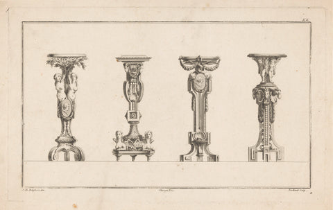 Four high tables, Berthault, 1771 Canvas Print