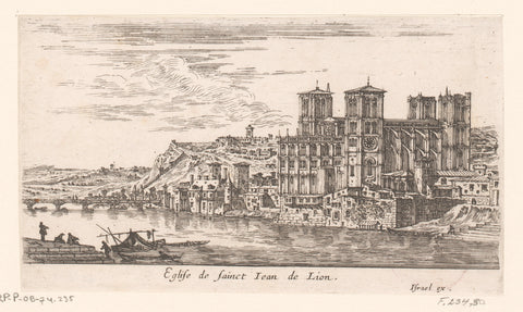 View of lyon cathedral, Israel Silvestre, 1631 - 1691 Canvas Print