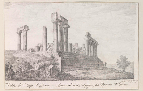 Remains of Juno Lucina temple in ancient Agrigento, Louis Mayer, 1778 Canvas Print