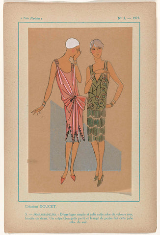 Très Parisien, 1927 No. 3, Pl. 5: Créations DOUCET - AMBASSADEURS, G-P. Joumard, 1927 Canvas Print