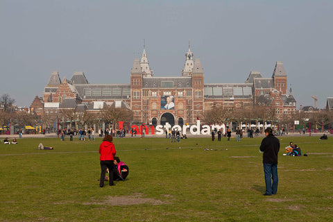 South façade as seen from Museumplein, halfway through the logo I AMSTERDAM, 2007 Canvas Print