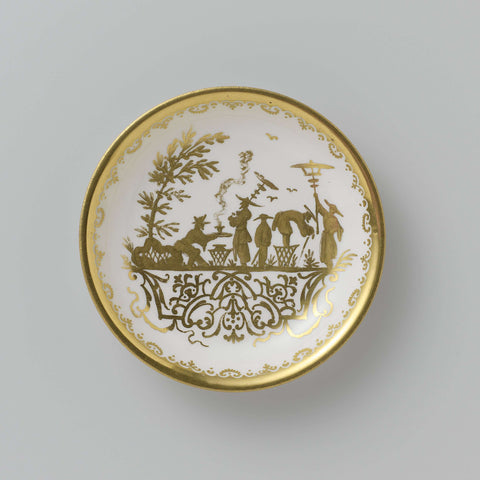 Dish, painted with Goldchinesen, Meissener Porzellan Manufaktur, c. 1730 - c. 1735 Canvas Print