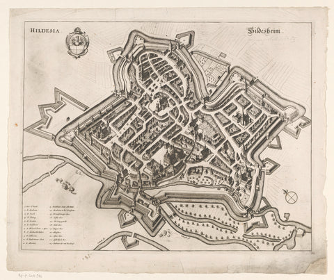 Map of Hildesheim, anonymous, 1657 - 1728 Canvas Print