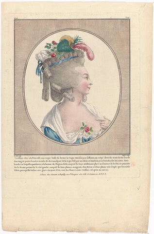 Gallerie des Modes et Costumes Français, 1781, oo 219 : Coëffure dite à la Princess (...), Nicolas Dupin, 1781 Canvas Print