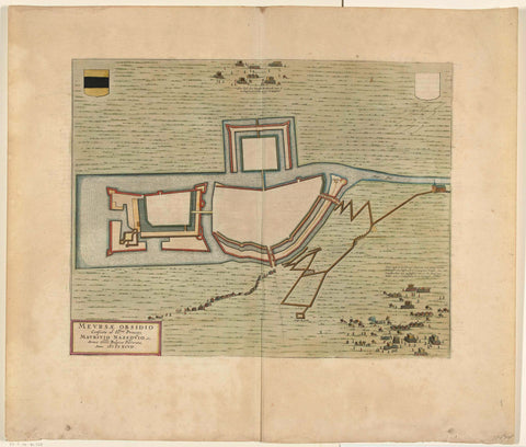 Map of Meurs with the reinforcements, 1597, anonymous, 1647 - 1649 Canvas Print