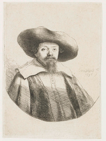 Menasseh ben Israel, Rembrandt van Rijn, 1636 Canvas Print