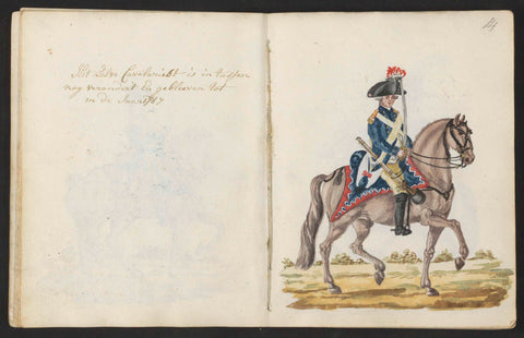 Uniform of the cavalry of the Amsterdam exercitiegenootschap 1787, S.G. Casten, 1795 Canvas Print