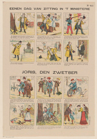 Eenen dag van zitting in 't ministerie / Joris, den zwetser, Gordinne, 1894 - 1959 Canvas Print