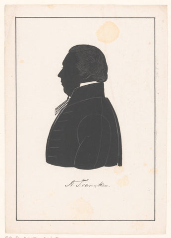 Silhouette portrait of Ahasueros Francken, Pieter Barbiers (IV) (POSSIBLY), 1809 - 1848 Canvas Print