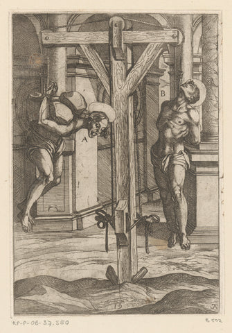 Suspension with cross, Antonio Tempesta, 1565 - 1630 Canvas Print