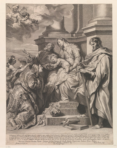 H. Rosalia gekroond door het Christuskind, Paulus Pontius, 1613 - 1658 Canvas Print