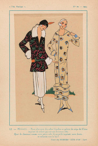 Très Parisien, 1923, No 10: 12.- MONACO. - To go with dresses..., anonymous, 1923 Canvas Print