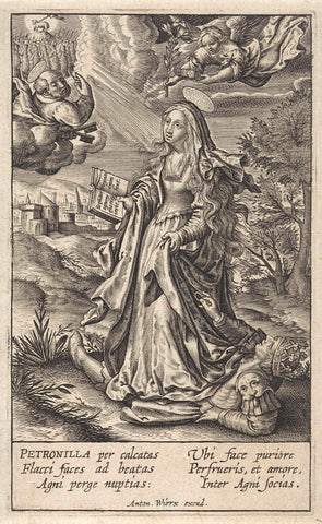 Landscape with St. Petronilla, Antonie Wierix (II) (attributed to), 1565 - before 1604 Canvas Print