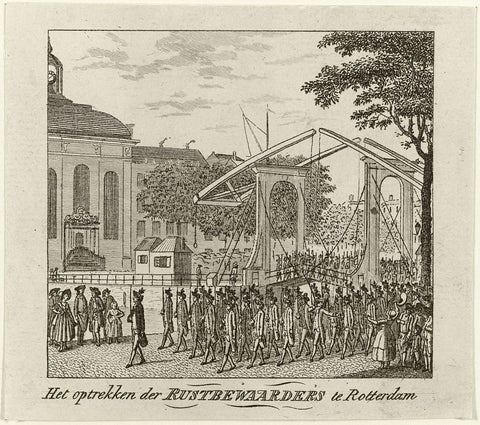 Rest keepers march through Rotterdam, 1787, anonymous, 1787 Canvas Print