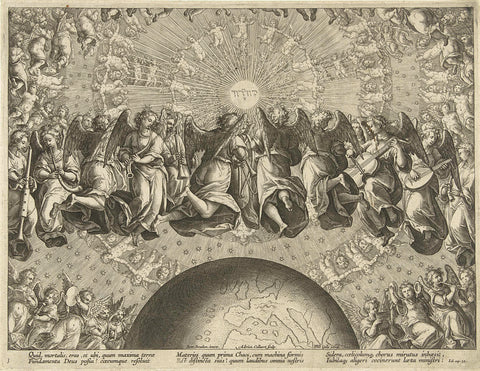 God's answer to Job, Adriaen Collaert, 1587 - 1591 Canvas Print