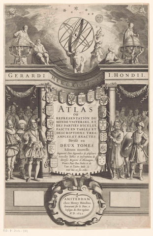 Atlas and personifications of various population groups, anonymous, 1633 Canvas Print