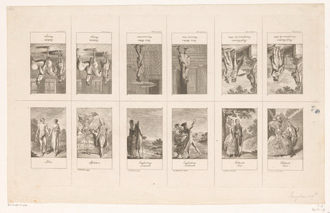 Twelve examples of natural and affected behavior, Daniel Nikolaus Chodowiecki, 1779 Canvas Print