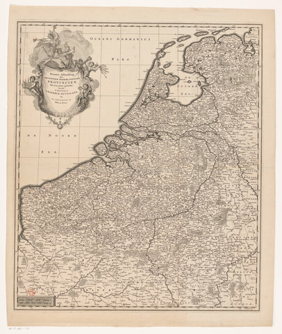 Map of the Seventeen Provinces, Balthasar Ruyter, 1737 - 1748 Canvas Print