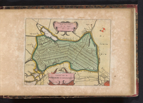 Map of the poldered Heerhugowaard, anonymous, 1735 Canvas Print