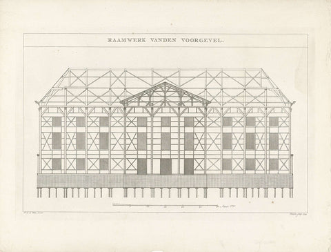 Schouwburg te Amsterdam: kader voorge façade, 1774, Reinier Vinkeles (I), 1774 Canvas Print