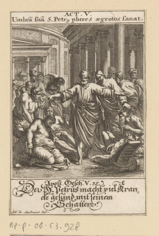 Apostle Petrus heals the sick through his shadow, anonymous, 1697 Canvas Print