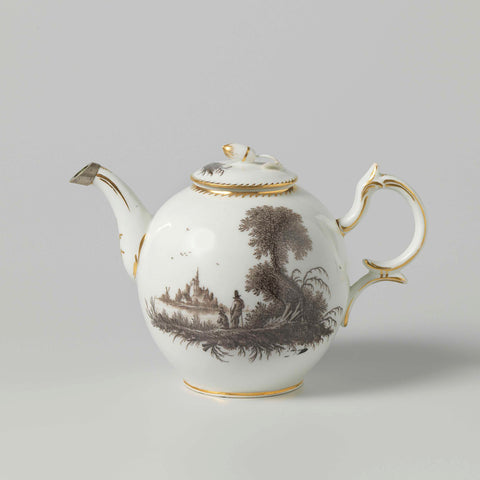 Teapot, Manufactuur Oud-Loosdrecht, c. 1774 - c. 1778 Canvas Print