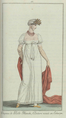 Elegantia, or magazine of fashion, luxury and taste for ladies, May 1807, No. 11: Chapeau de Paille Blanche..., anonymous, 1807 Canvas Print