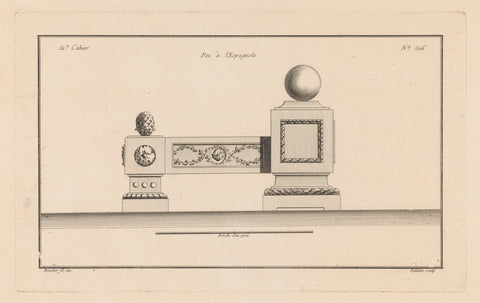 Firebox with round element, Jean Pelletier, 1772 - 1779 Canvas Print