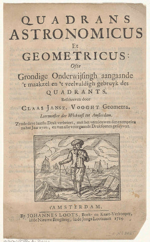 Title vignette for: Claas Jansz Vooght, Quadrans astronomer et geometricus: ofte A thorough teaching inh concerning 'tmaakzel en 'tveelvuldigh gebruyk des quadrants, 1714, Adriaan Le Duc, 1714 Canvas Print