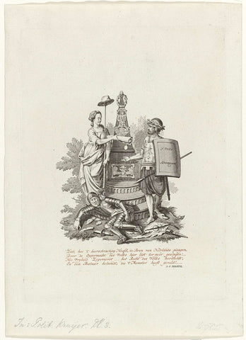 Title page for: De Politieke Kruyer, dl. 3, c. 1783-1785, Theodoor Koning (possibly), 1783 - 1785 Canvas Print