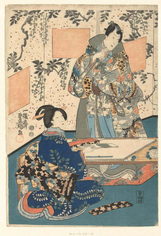 Prince Genji a lady-in-chief, Kunisada (I), Utagawa, 1851 -1853 Canvas Print