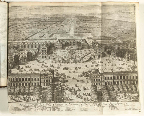 View of the Palace and Gardens of Versailles, 1726, Adriaen Schoonebeek, 1726 Canvas Print