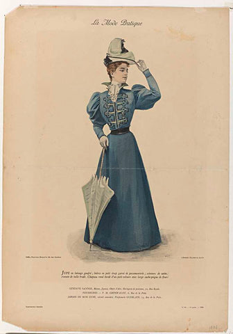 La Mode Pratique, 1896, No. 40, 5th year: Embossed wool skirt (...), Fortier-Marotte, 1896 Canvas Print