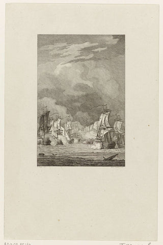 Battle of the Dogger Bank, 1781, Reinier Vinkeles (I), 1787 Canvas Print