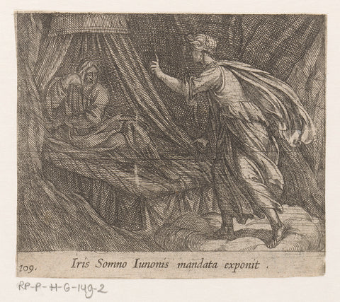 Iris gives sleep the mission of Juno, Antonio Tempesta, 1606 - 1638 Canvas Print