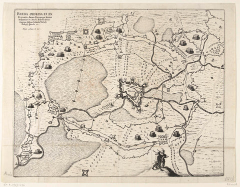 Map of the Siege of Breda, 1624-1625, anonymous, 1649 - 1699 Canvas Print