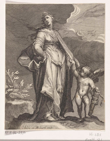 Venus and Cupid, Boëtius Adamsz. Bolswert, 1610 - 1614 Canvas Print