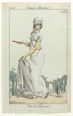 Journal des Dames et des Modes, Costume Parisien, 22 October 1799, Year 8 (166) : Vue de Frascati, anonymous, 1799 Canvas Print