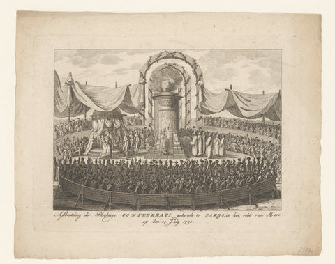 Image of the Solemn Confederati held in Paris, in the field of Mars on 14 July 1790, anonymous, 1790 - 1800 Canvas Print