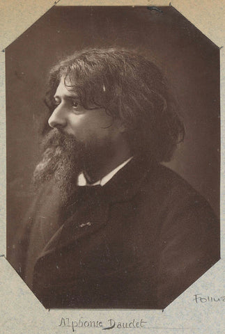 Portrait of Alphonse Daudet, writer, anonymous, c. 1880 - c. 1900 Canvas Print