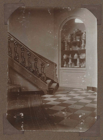 Staircase on the ground floor of the Drucker extension, 1923 Canvas Print