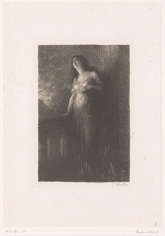 Julia stands on the balcony at night, Henri Fantin-Latour, 1888 Canvas Print