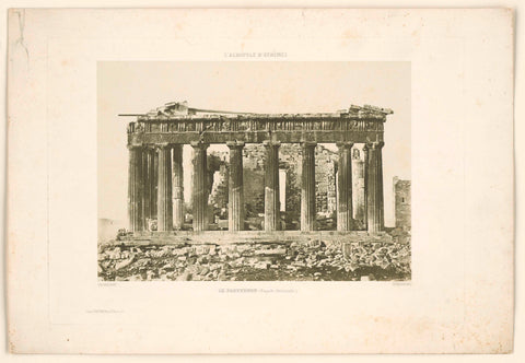 Façade of the Parthenon on the Acropolis, Athens, Eugène Piot, 1852 Canvas Print